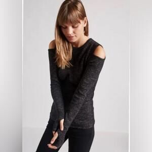 Current Olive Knit Cold Shoulder Wool Sweater Size XS